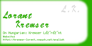 lorant kremser business card